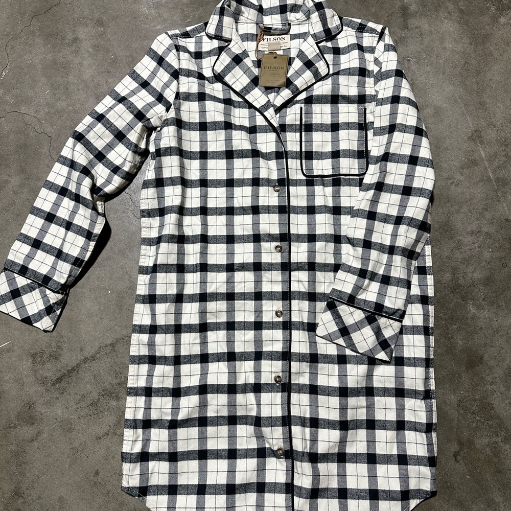 NWT Filson Womens Scout Shirt Long Sleeve Button Up Red White Gold